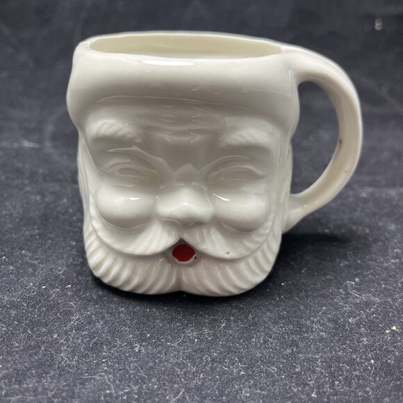 Unbranded Other - SANTA CLAUS White HEAD Vintage 3" Figural Ceramic 8 oz MUG